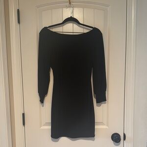Frederick's of Hollywood Black Sheath Dress with Bateau Neckline